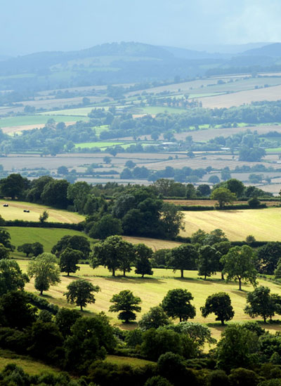 The rolling scenery of the Marches (photograph by Mike Heyward)